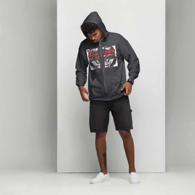 Sweat à capuche épais unisexe à fermeture éclair – Image 3