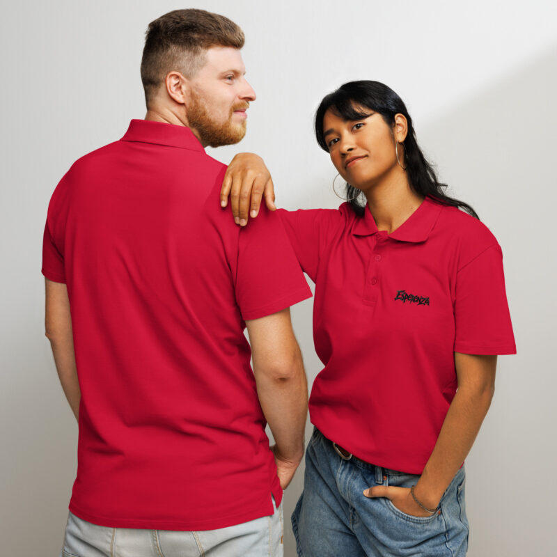 Détail finition polo piqué unisexe