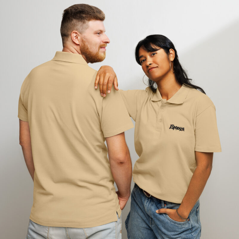 Polo piqué premium unisexe blanc – Esperenza